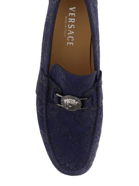 versace zapatos mocassine azule para hombre|Mocasines Versace para Hombre.